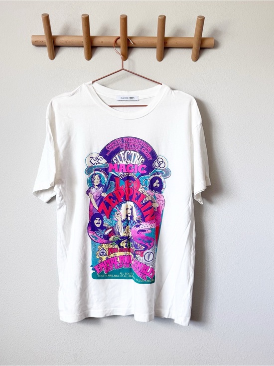 Daydreamer Tops - Daydreamer White Graphic Led Zeppelin Short Sleeve Tee